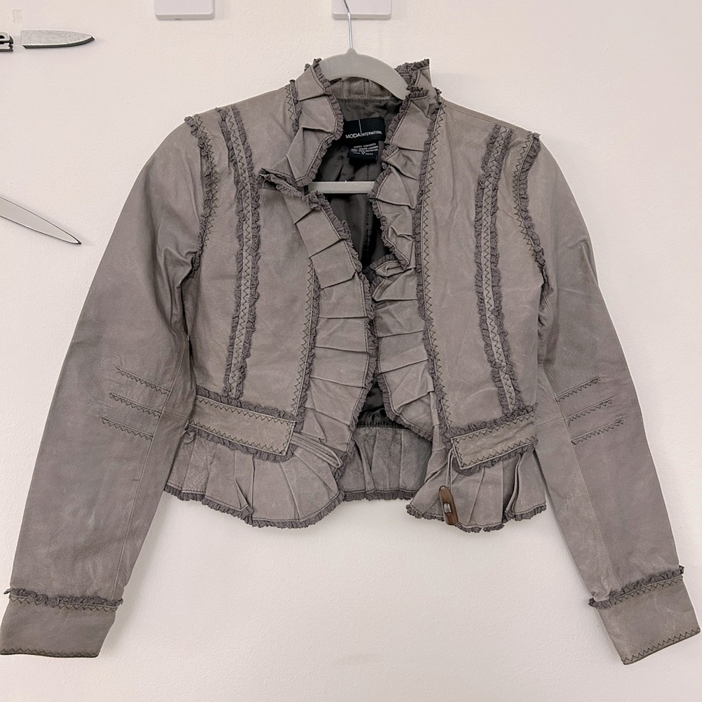 Grey leather jacket